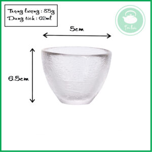Alternative view of Bộ 6 chén trà thủy tinh sần 62ml