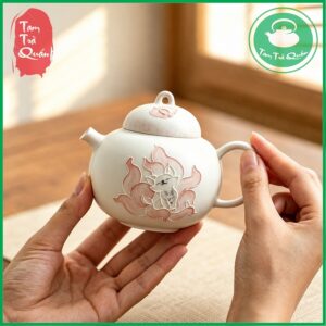 Ấm trà sứ độc ẩm họa tiết cáo 9 đuôi 120ml - Ảnh 3
