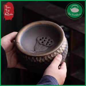 Hũ đổ bả trà gốm có máng lọc | Dụng cụ bàn trà - Ảnh 3