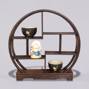 Kệ gỗ để bàn trà trưng bày chén tử sa, trà cụ, tượng tĩnh - Ảnh 4