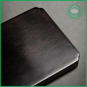 Khay gỗ mun dưỡng ấm tử sa bề mặt mây đan - Ảnh 4