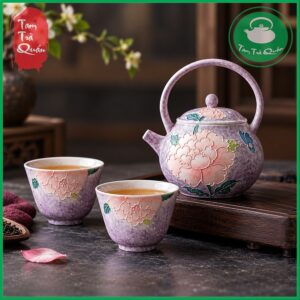 Ấm trà sử Tử yên mẫu đơn 100ml kèm 2 chén