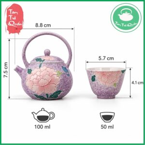 Ấm trà sử Tử yên mẫu đơn 100ml kèm 2 chén - Ảnh 6
