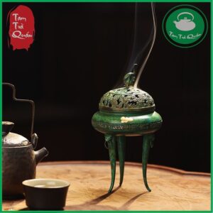 Lư Xông Trầm Tam Túc Hạc Điểm Kim ( tặng 1 hộp khoanh trầm hương đỏ ) - Ảnh 3