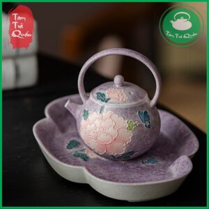 Ấm trà sử Tử yên mẫu đơn 100ml kèm 2 chén - Ảnh 4