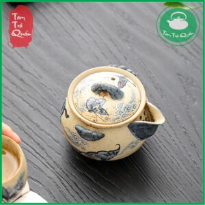 Ấm trà gốm Vân điệp bảo bình 200ml - Ảnh 4