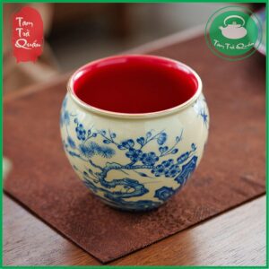 Bô sứ đổ cặn trà, nước trà men lam họa tiết sơn thủy 450ml | Dụng cụ thưởng trà - Ảnh 4