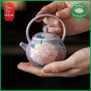 Alternative view of Ấm trà sử Tử yên mẫu đơn 100ml kèm 2 chén