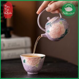 Ấm trà sử Tử yên mẫu đơn 100ml kèm 2 chén - Ảnh 3