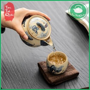 Ấm trà gốm Vân điệp bảo bình 200ml - Ảnh 5